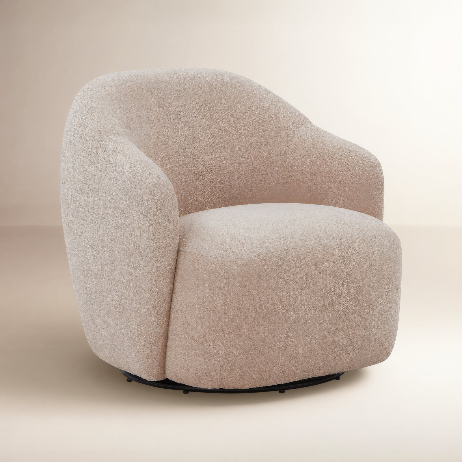 Servando Swivel Barrel Chair, Beige