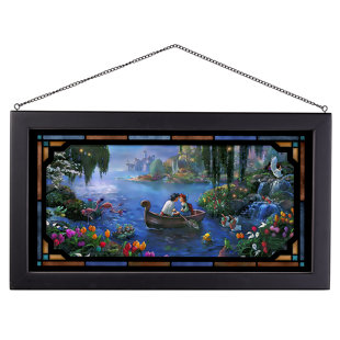 «Disney the Little Mermaid II» par Thomas Kinkade, reproduction d'art sur verre encadrée