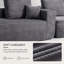 Canapé d'angle modulaire Gris Nuage de 265 cm (104,4 pouces), grand canapé d'angle avec méridienne en L, assise profonde et coussins moelleux, aucun assemblage requis, avec poches latérales-186149905-186149910