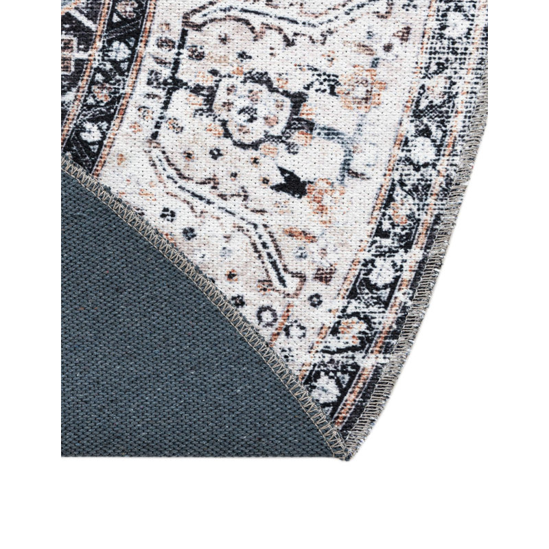 Tapis oriental gris Oluremi, Rond 5 pi 3 po