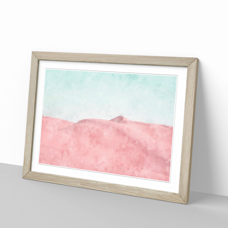 The Sand Dunes In Southern California - Single Picture Frame Painting on MDF, 62cm H x 87cm W x 2cm D, Oak