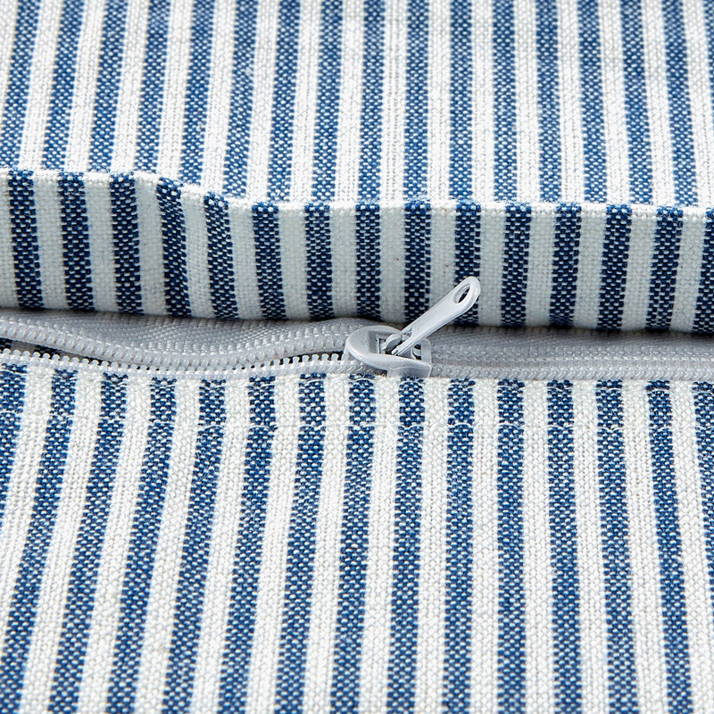 Gingham Check Kitchen Tabletop Bed Plaid Cotton Pillow Cover, Navy/Off-White, 12" H x 20" W, Rectangular