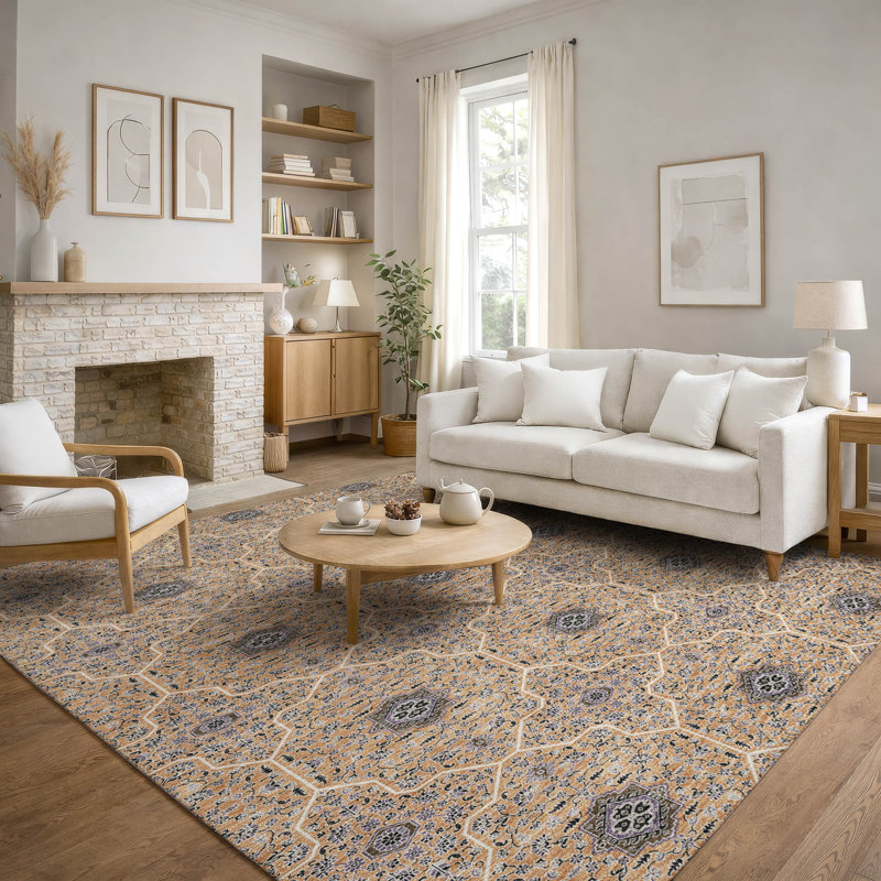 Premium Machine Washable Mayfield AMF2409 Oriental Rug, 3' x 5', Copper