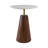 Modern Wood and Metal Accent Table with Round Stone Top, Contemporary Decorative Side Table.-1486635437