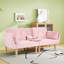 Canapé double pliable rose de 72 pouces, revêtement en velours doux, canapé confortable pour 2 personnes.-144492482