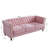 Chesterfield Velvet Sofa 84.65 Inch For Living Room PINK Color