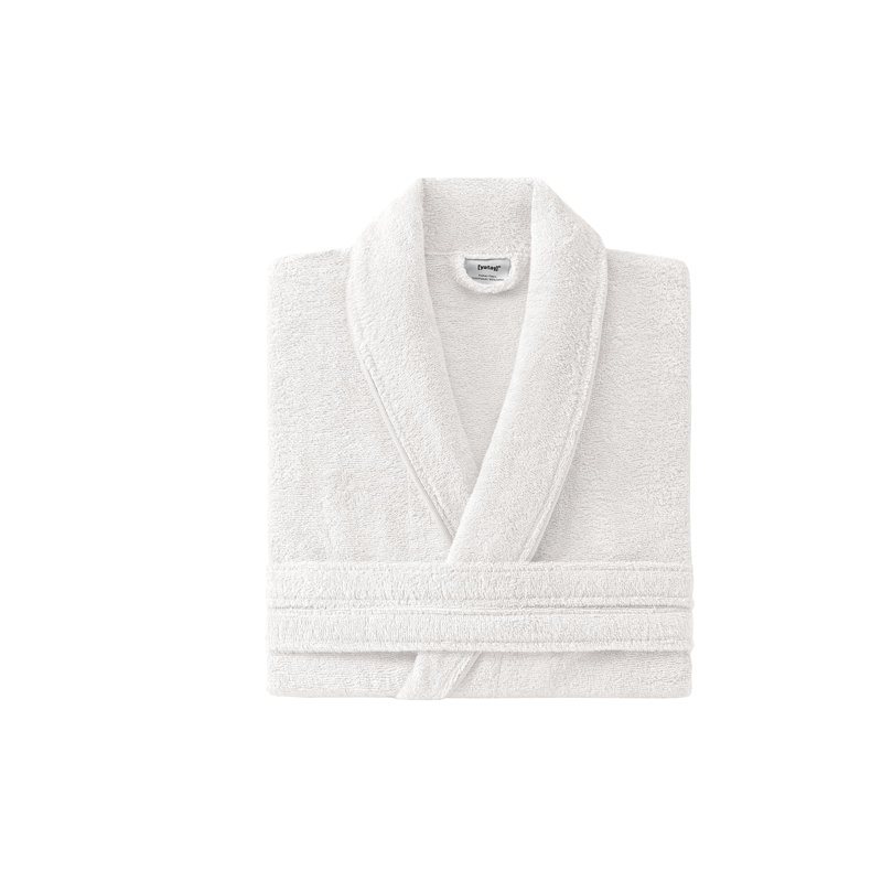 Peignoir mi-mollet en coton avec poches Labarbera, P / M, Crème