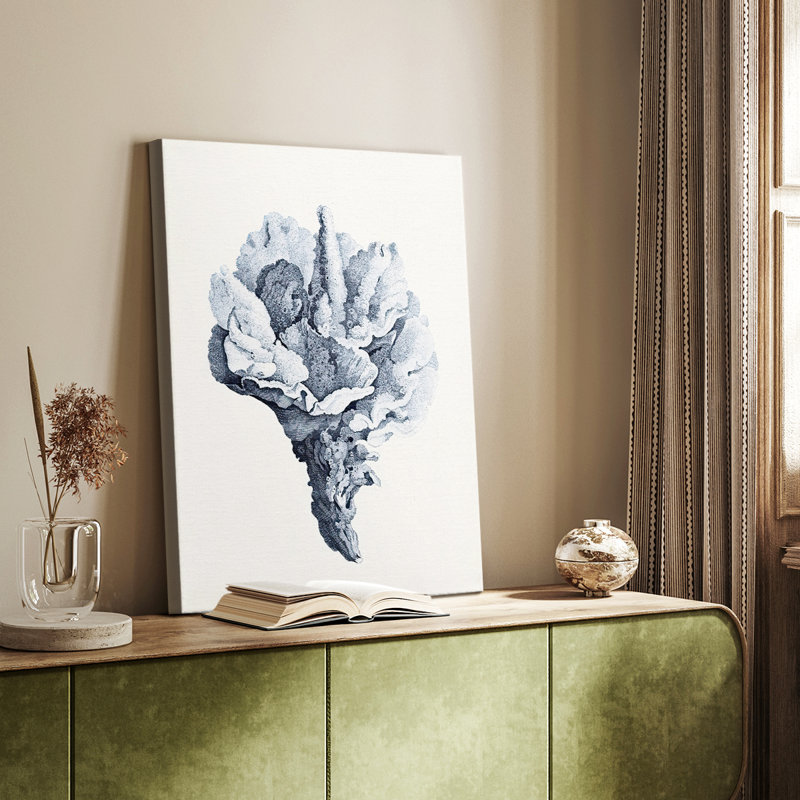 Bleu antique corail III - galerie Cavas sur mesure, H 27 po x l 18 po
