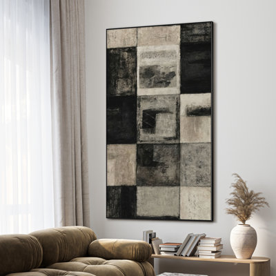 Extra Large Wall Art Fabric Print - Abstract Modern Artwork Artwork Decor for Living Room or Bedroom - "Frame Assembly Required (Unfinished Frame)"