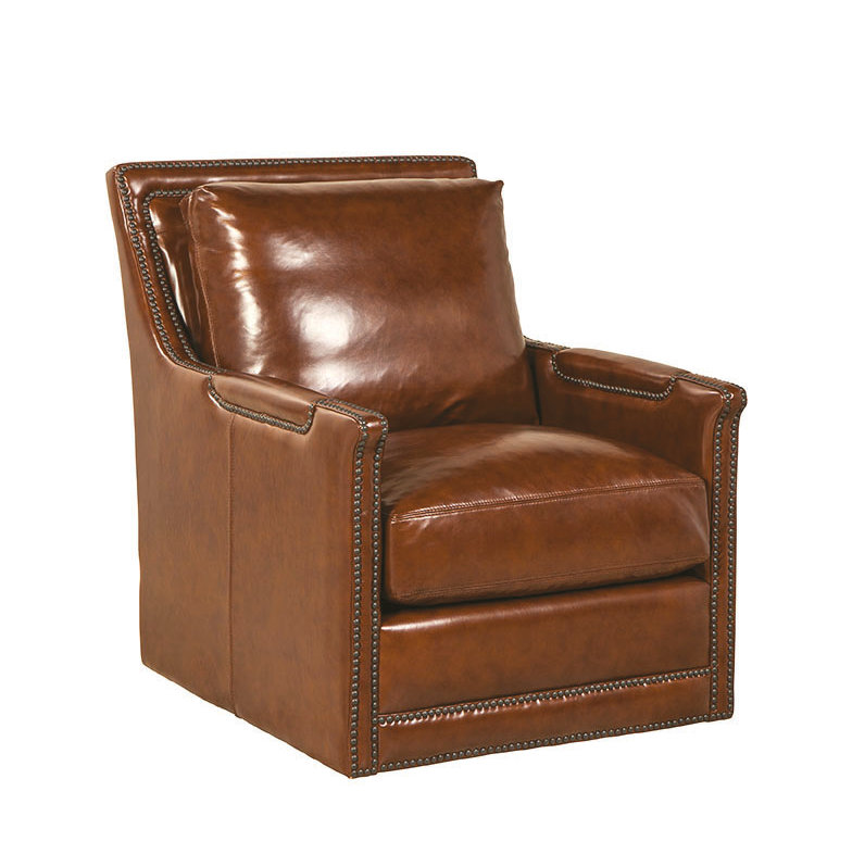 Loon Peak® Edward Soft Top Grain Leather Swivel Club Chair Wayfair