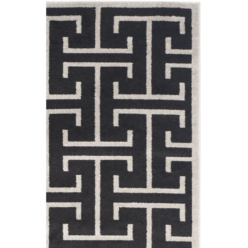 Thornbury Geometric Anthracite/Light Grey Area Rug, Rectangle 4' x 6'