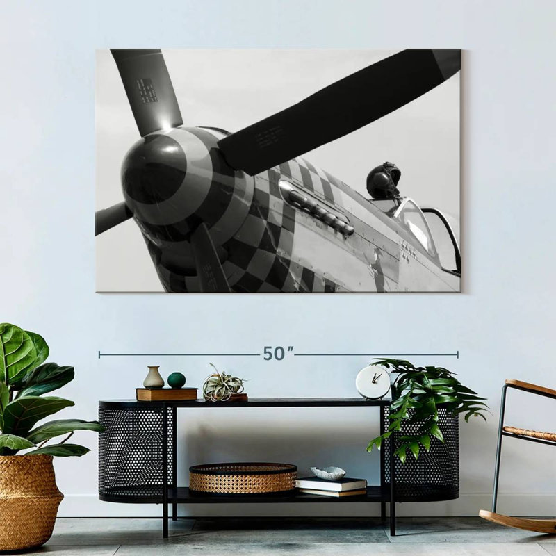 Mehar Mustang Fighter Plane, 34" H x 51" W