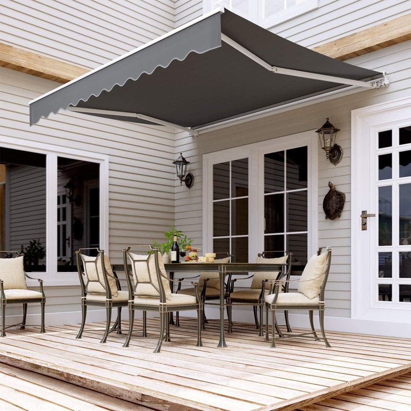 Brayden Studio Aluminium Cover Retractable Patio Awning, 300cm W x 250 D