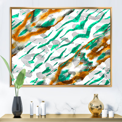 Vagues vertes et brunes - peinture sur toile