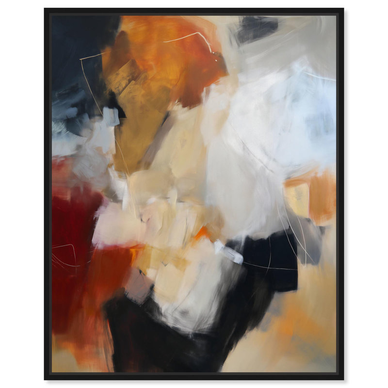 «Earth and Fire II» par Art Remedy, H 21 po x l 17 po, Cadre flottant, Noir