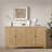 59" Natural Wood Brown Accent Buffet Cabinet - 4-Door, Media Console