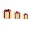 Ensemble de boîte-cadeau de Noël 3 pièces avec rubans rouges décoratifs et nœuds-663838966