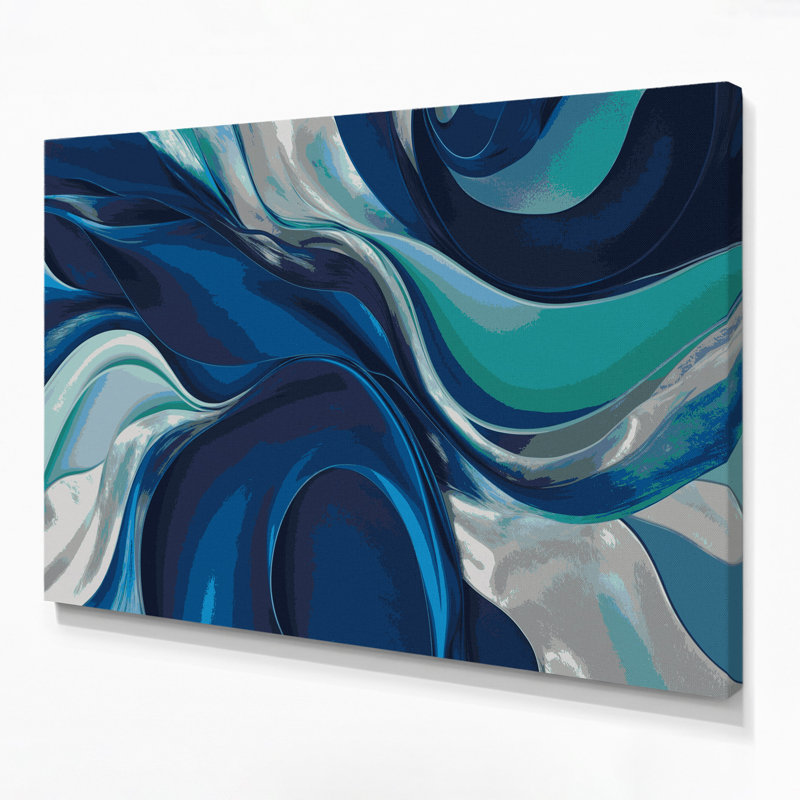 «Lyrical Abstraction 83», art mural sur toile bleue, H 20 po x l 30 po
