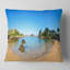 Coussin paysage du matin avec roches et plage Ploumanach-990548501-990548505