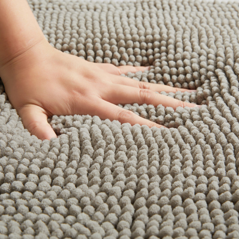Nelu Ultra Absorbent Non-Slip Chenille Door Mat – Soft Microfiber Mat for Bathroom, Kitchen & Entryway, 40cm W x 60cm L