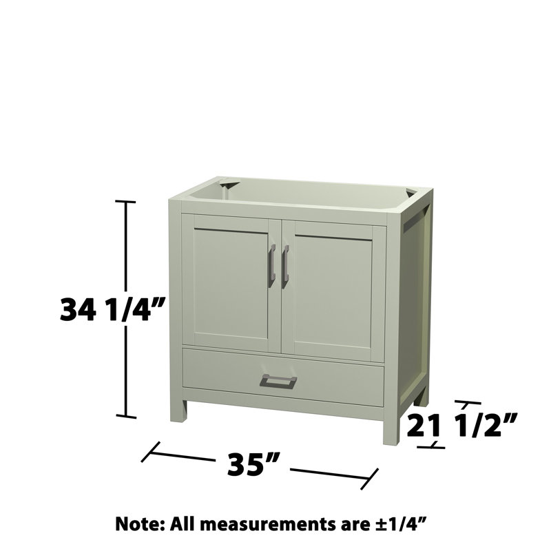 Sheffield 36" Single Bathroom Vanity Base Only, Light Green