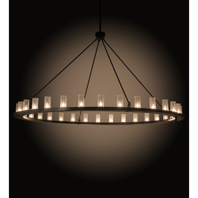 Lustre en roue de chariot unique / remarquable à 32 lumières Dermott