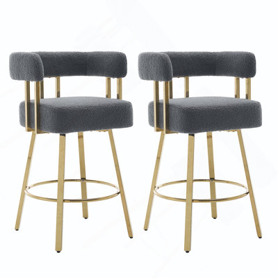Luxueuse chaise d'appoint rembourrée en molleton avec pieds en métal doré, parfaite pour les salons et les bureaux