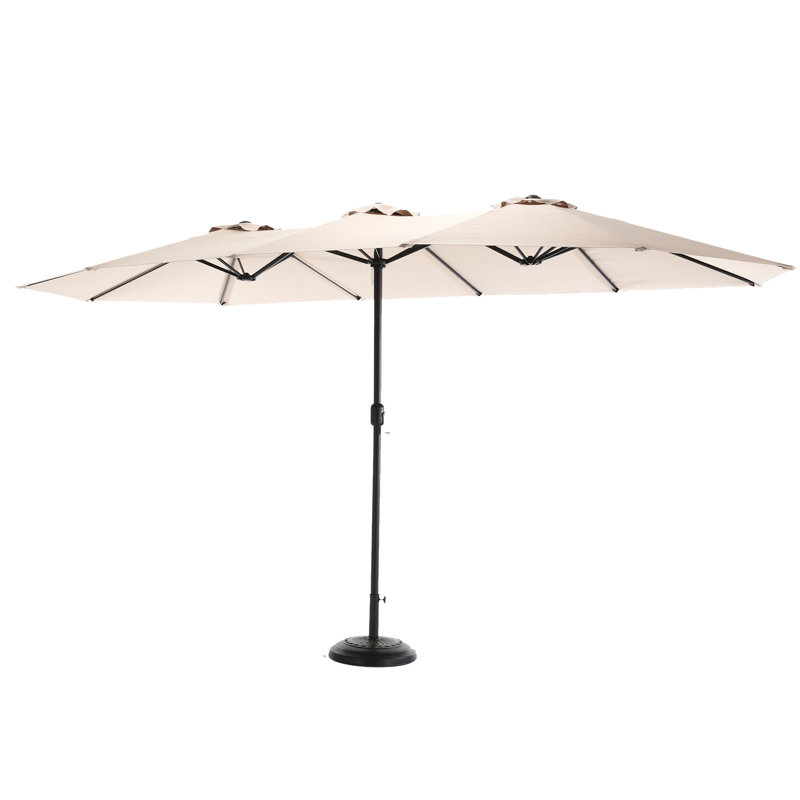 Ahn 14.8 Ft Rectangular Outdoor Umbrella . 100% Canopy, Strong Steel Frame. Crank Open/Close For Backyard, Poolside And Lawn Protection Double Sided. , Ribs. Convenient Garden Shade