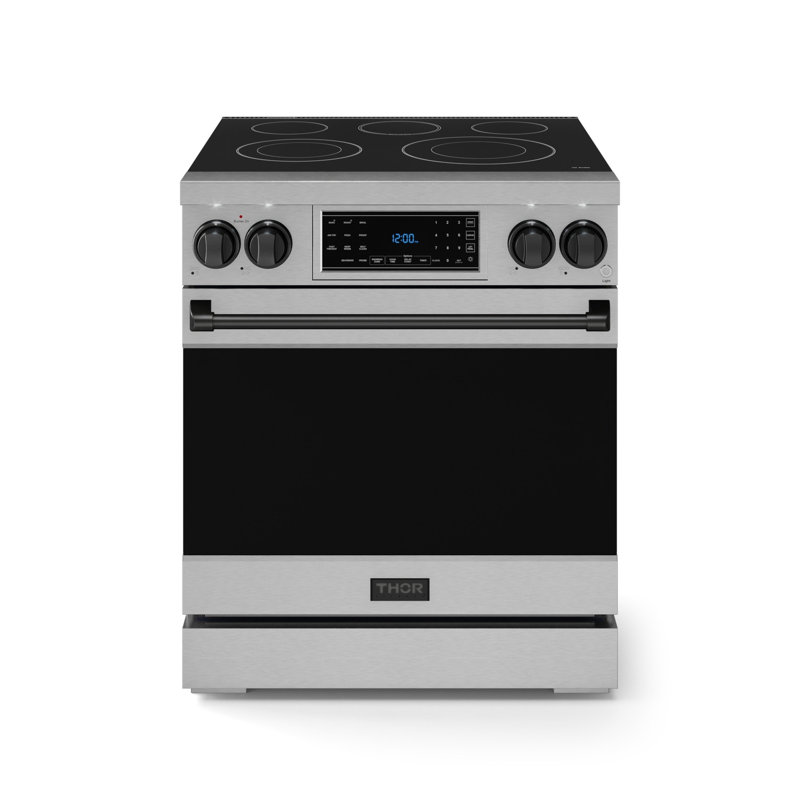 Cuisinière électrique professionnelle 30 po avec panneau inclinable Gordon Ramsay de THOR Kitchen , Acier inoxydable/noir