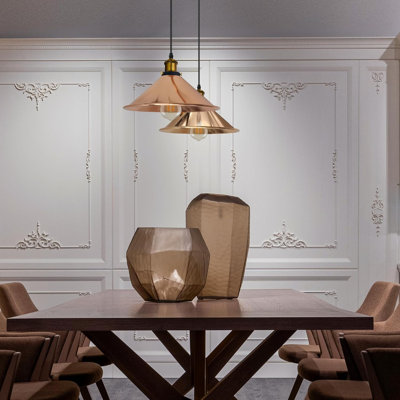 Modern Industrial Cone Pendant Light | Adjustable 1-Light Ceiling Fixture for Kitchen Islands, Dining Areas & Hallways