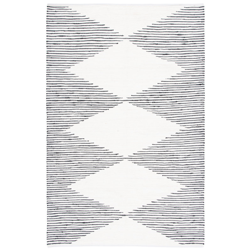 Janke Geometric Handwoven Flatweave Cotton Dark Navy/Ivory Area Rug, Rectangle 5' x 8'