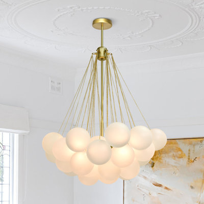 Aniston 3-Light Glass Globe Bubble Chandelier