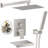 Premium Brushed Nickel Shower Faucets & Systems, Contemporary Design With Full Body Rain Shower And Handheld