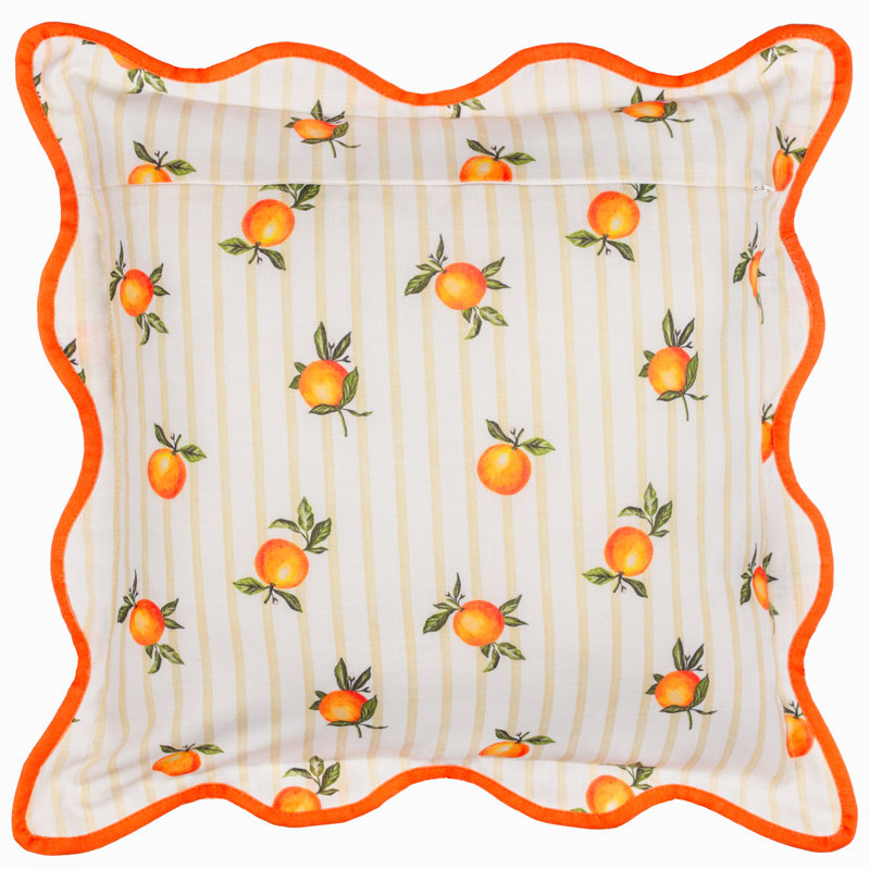 Fruits Indoor / Outdoor Chequered Square Throw Cushion Cover, Yellow