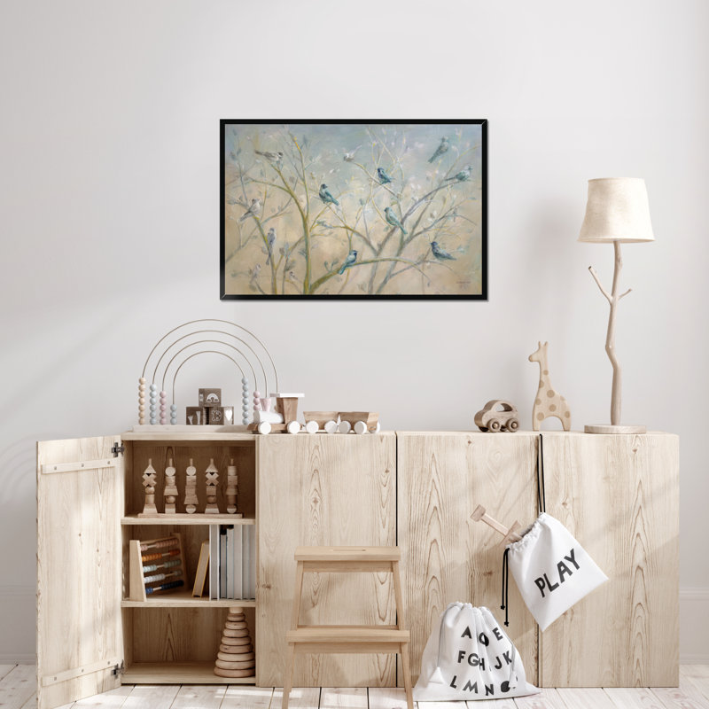 Spring Gathering - Painting, Black Framed Paper Print, 65cm H x 95cm W