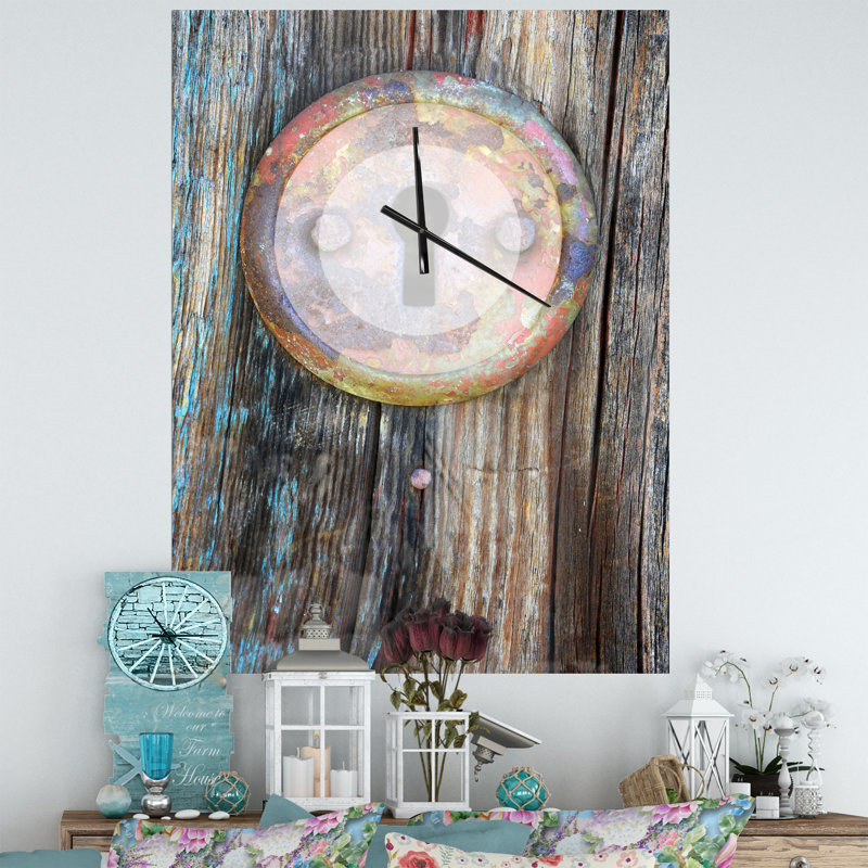 Horloge murale abstraite colorée rouillée, Moyen
