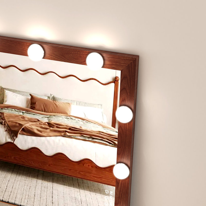 Full Length Mirror With Lights Full Body Vanity Mirror With 3 Color Modes Wall Lighted  Standing Floor Mirror For Dressing Room Bedroom Hotel Touch Control 62.6"X23.3"