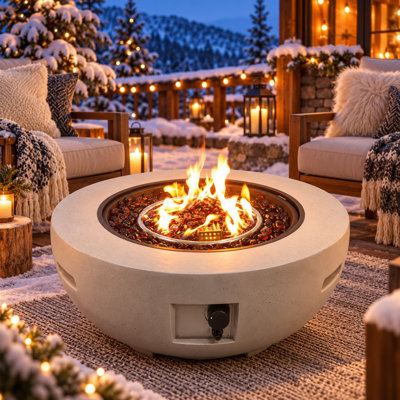 Round Propane Outdoor Fireplace