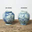 Environ 10 po de haut vase bleu avec tournesol