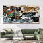 Dragon oriental et tigre, reproduction d'art sur toile-92829292