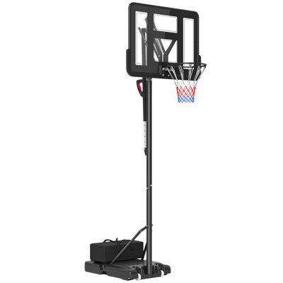 Panier de basketball portatif de 7,7 à 10 pi avec poids libre, panneau de 43 po