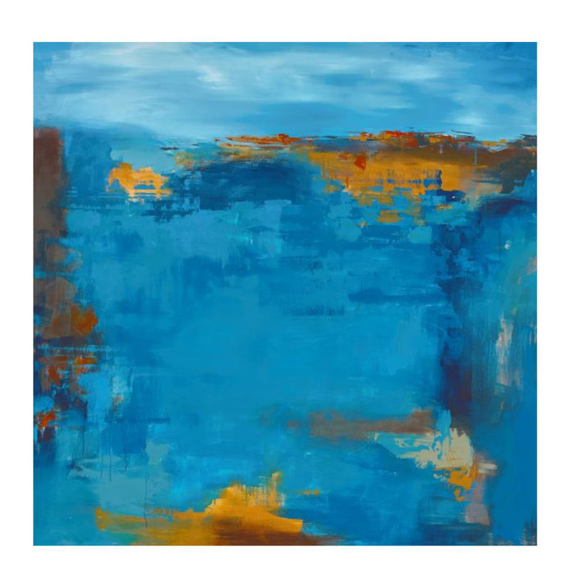 «Over the sunrise» par Samuel Kane - impression, H 36 po x l 36 po x 1,5 po, Couche de verre