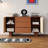 Log retro style storage sideboard cabinet