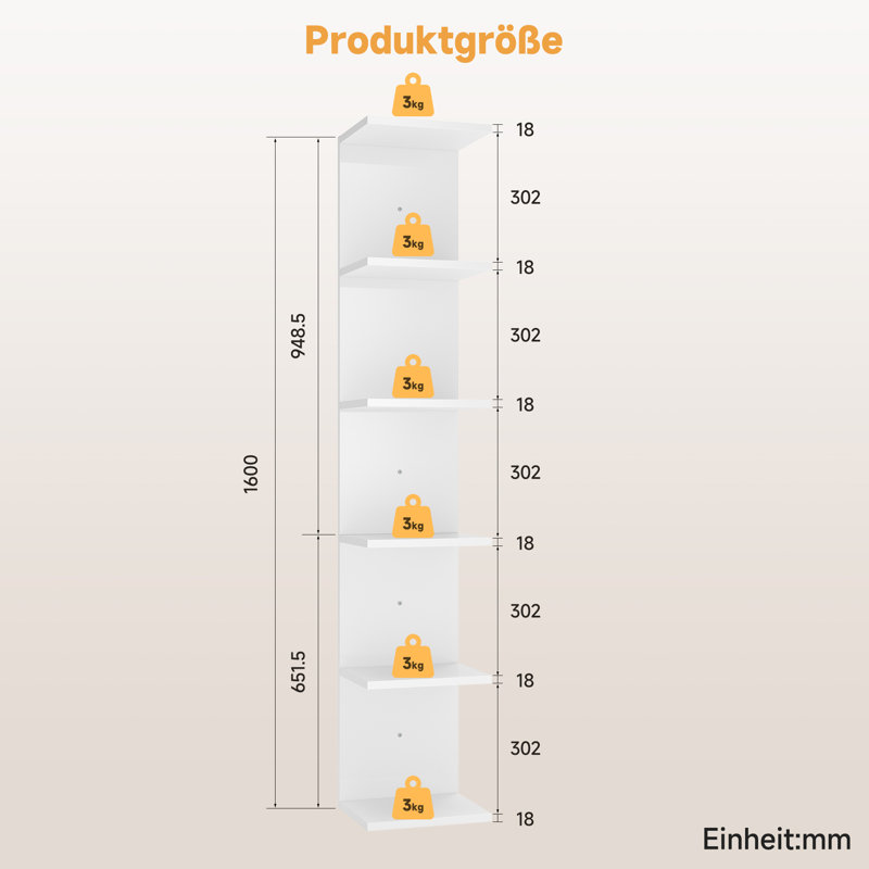 30*160cm, Wall-Mounted Modern Dressing Table Shelf, White