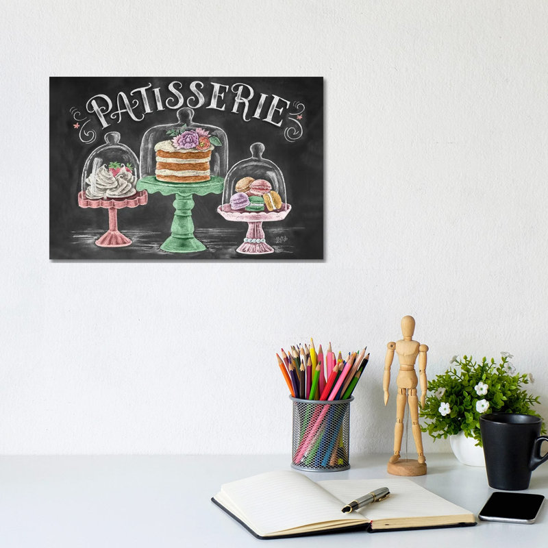 Patisserie by Lily & Val - Wrapped Canvas Print, 20.32 cm H x 30.48 cm W, Black Framed Canvas