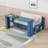 Convertible Wood Daybed with Built-in Desk, Drawers and Extendable Armrests-599081662-599081663