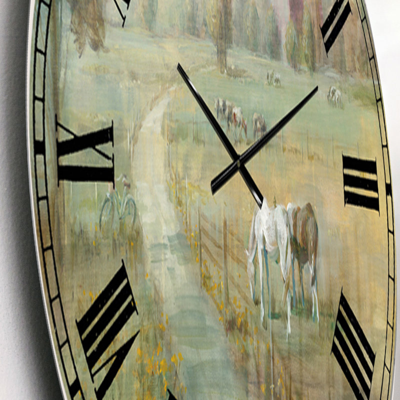 Horloge murale Tranquil Country Field - Farmhouse, Petit
