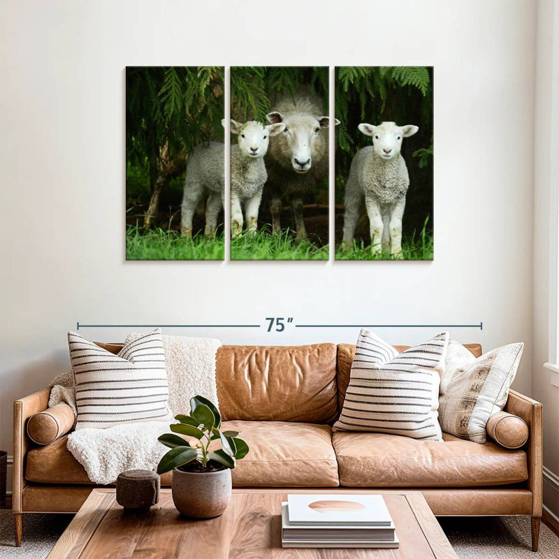 Brampt Sheep Family, 36" H x 57" W