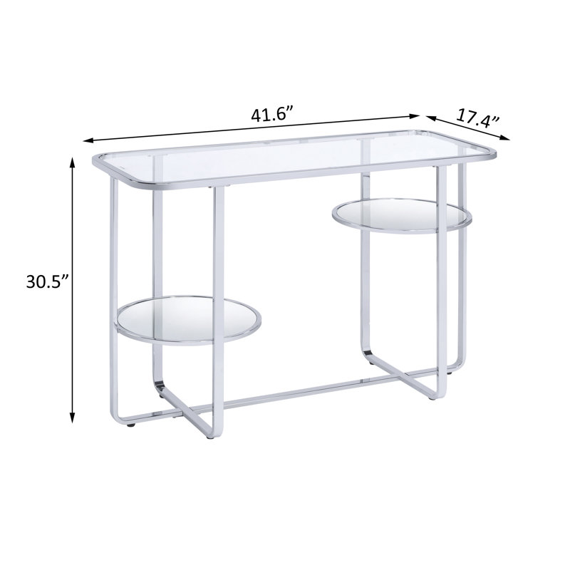 Sofa Table, Chrome & Glass