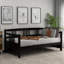 Lit de jour pour lit simple multifonctionnel, fabrication en bois massif brun riche pour les petits espaces de vie